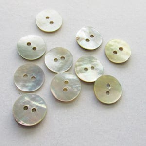 10 Round Shell Buttons Mother Of Pearl Button Nacre 1/2&quot; #V