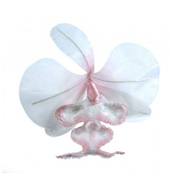 Velvet And Organza Millinery Fabric Orchid Flower Pale PInk VF035PW