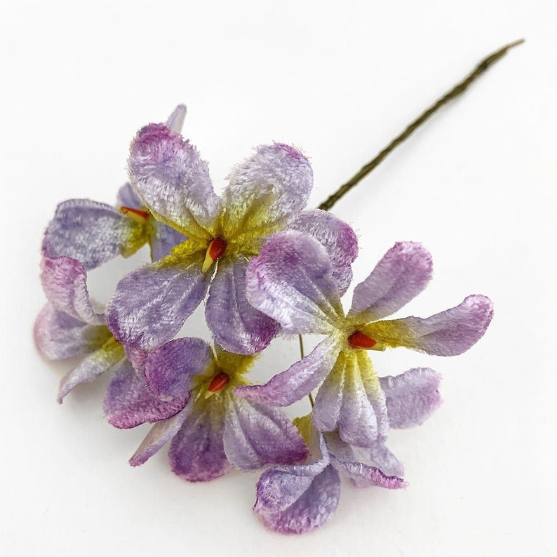 6 Czech Velvet Light Purple Violets Millinery Flowers NFC035-NL-LP image 1