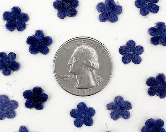 48 Czech Velvet Forget Me Not Flowers Millinery Flower Making Or Scrapbooking Dark Blue VB103-DBL