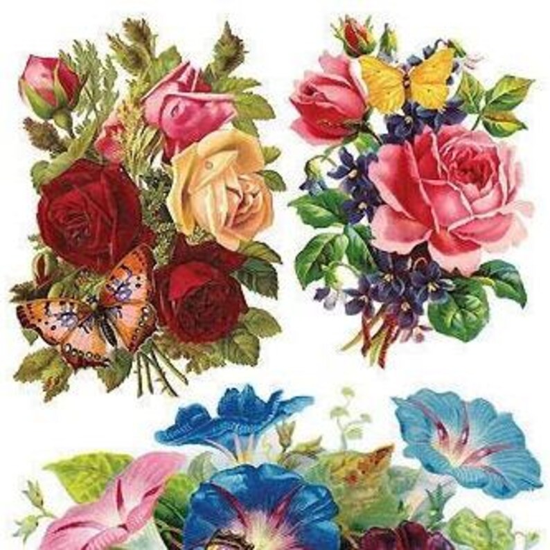 3 Sheets Self Adhesive Flowers & Butterflies Stickers Colorful ...