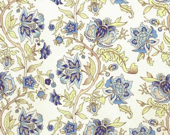 From Italy 2 Sheets Italian Blue Flowers Print Paper ~ Rossi IPR339BLx2