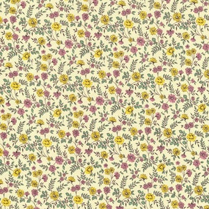 2 Sheets Italian Pink And Yellow Petite Calico Floral Print Paper ~ Carta Varese Italy  IPV817YPK x2