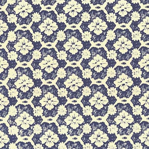 2 Sheets Italian Blue Stamped Look Flowers Print Paper ~ Carta Varese Italy IPV892BL x2