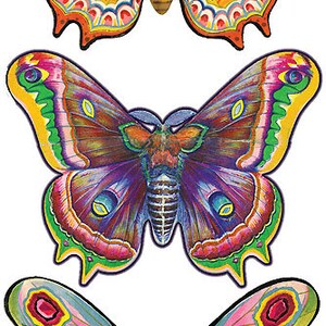3 Sheets Self Adhesive Butterfly Stickers Each Sheet 3-3/4" by 7-7/8 ...