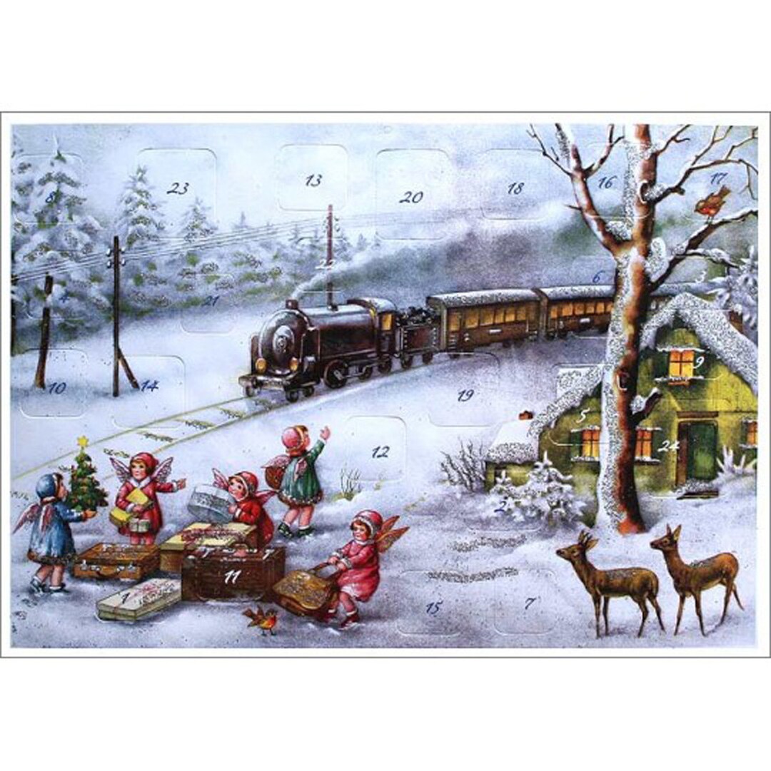 Advent Calendar Germany Christmas Train Angels in Snow ADV10395 SR Etsy