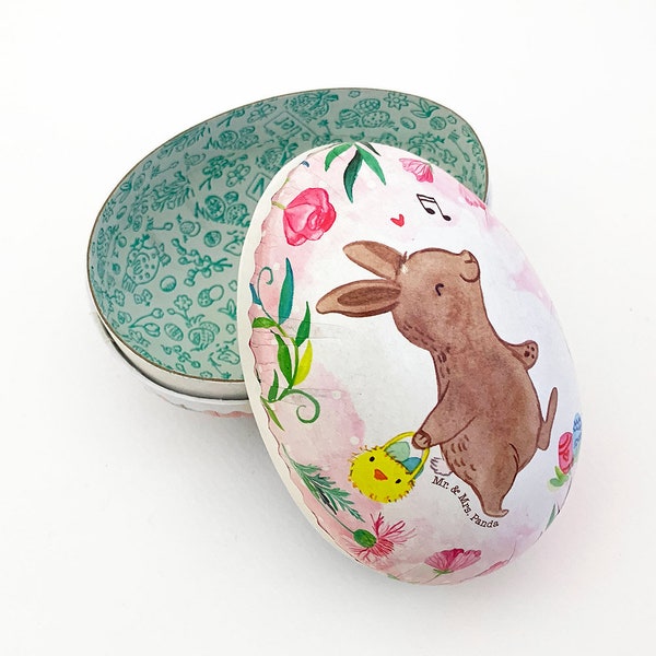 New Germany 4-1/2" Papier Paper Mache Easter Egg Box Bunny Rabbit PME205S