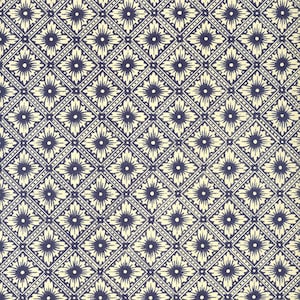 2 Sheets Italian Blue Star Flower Floral Print Paper ~ Carta Varese Italy IPV803BL x2