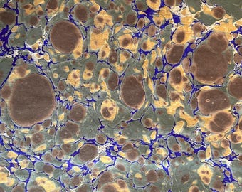 From Italy Hand Marbled Paper Stone Marble Pattern in Browns Tan and Purple ~ Berretti Marbled Arts Italian IPMB-MR-079