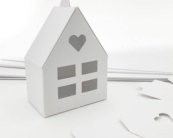 12 Italian Small Paper House Boxes ~ DIY Putz House Gift Box ~ Italy HOU04