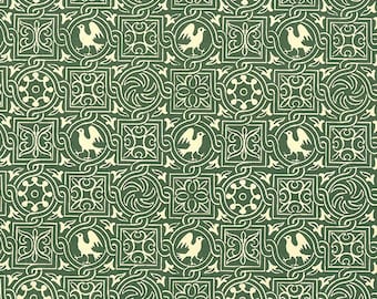 From Italy 2 Sheets Italian Green Renaissance Bird Print Paper ~ Carta Varese IPV804G x2