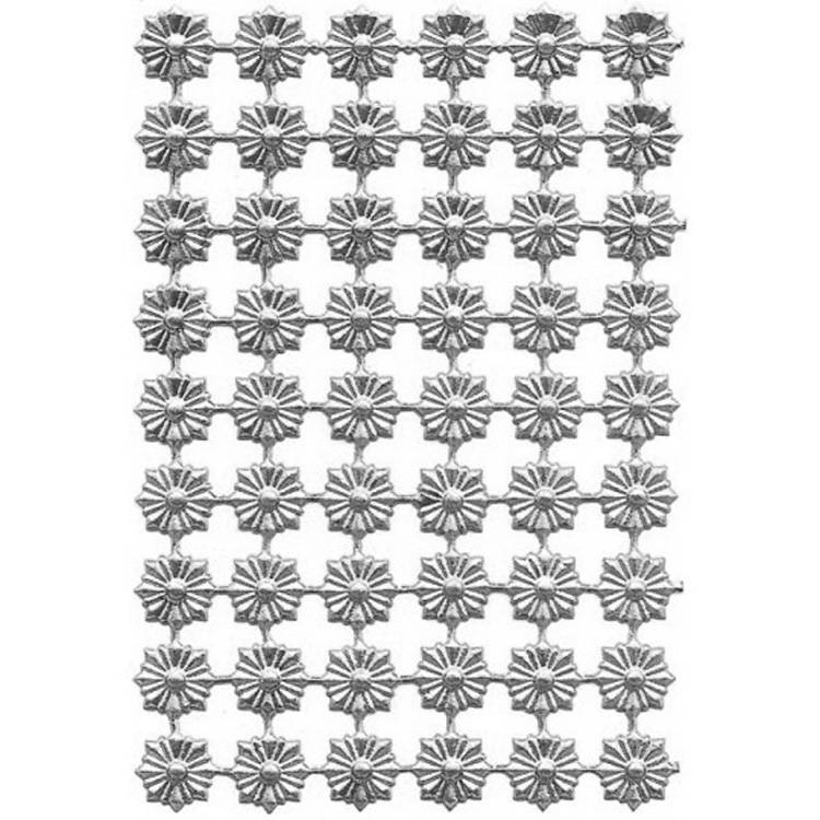 108 Dresden Trim Garnitiures Mini Medalliions Silver Paper Foil Germany Die Cuts Christmas DF8305S x2