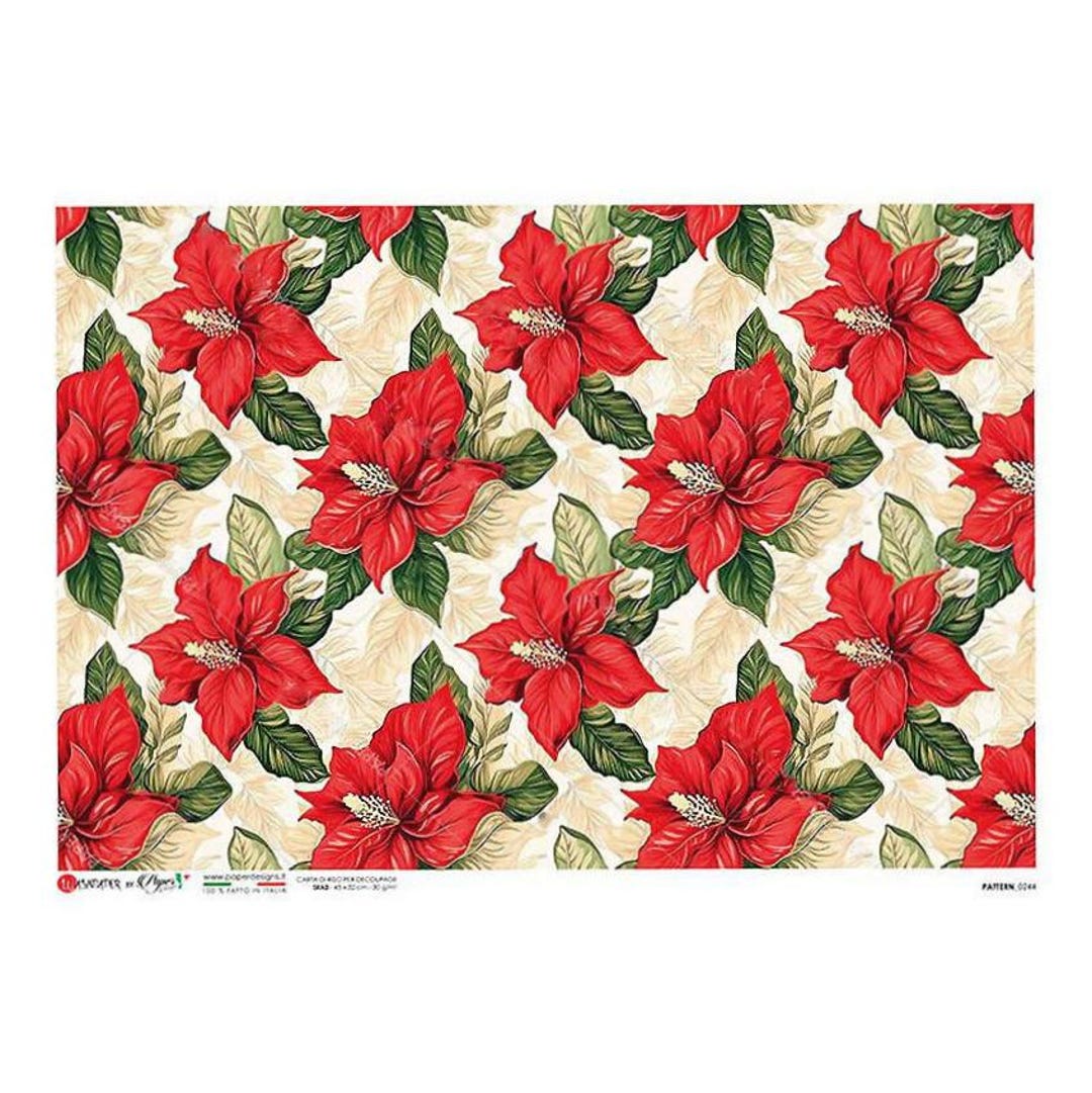 From Italy 2 Sheets Italian Rice Paper Decoupage Poinsettia Flower RCP ...