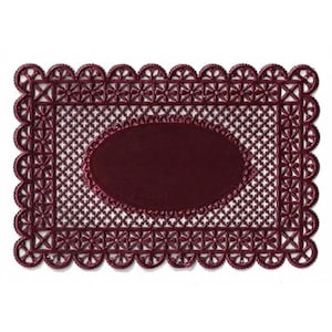 4 Dresdens Germany Burgundy Ornate Lattice Dresden Foil Doily Set Of Four DFD001-BU x4
