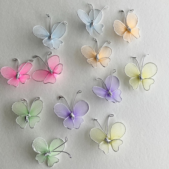 Zonon 60 Pcs Colorful Butterflies For Crafts – Sheer Mesh Glitter Butterflies With Gems, 2 Sizes 2 thumbnail image