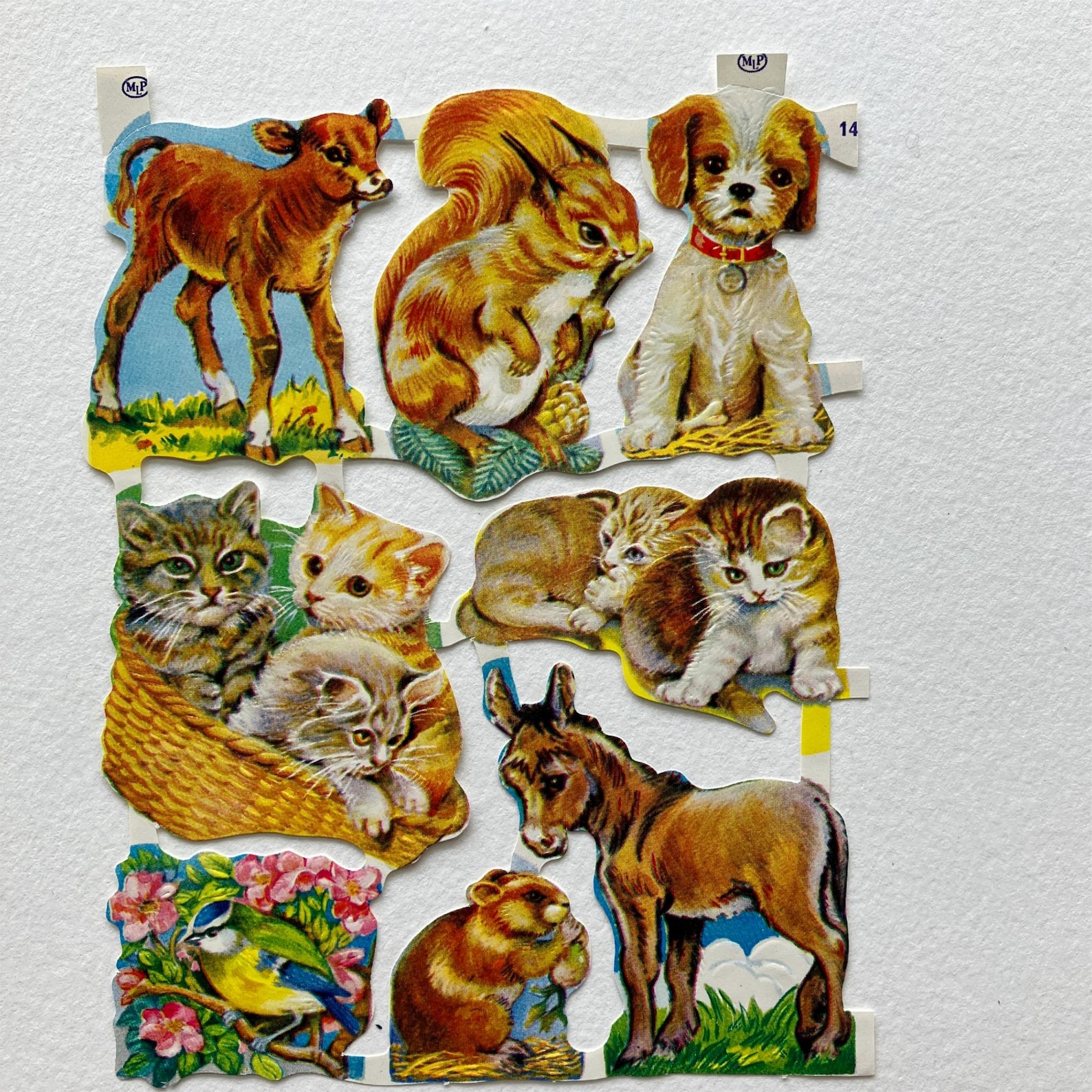 Paper Die Cut Scraps Assorted Baby Animals MLP Out Of Print #E
