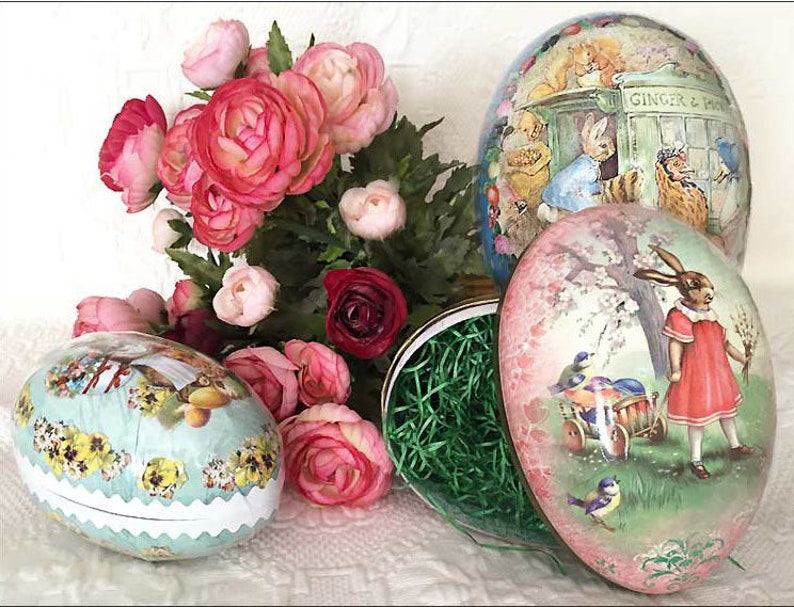 Germany 6 Papier Paper Mache Easter Egg Box Aesthetic Movement Design Erzgebirge Region PME190M image 4