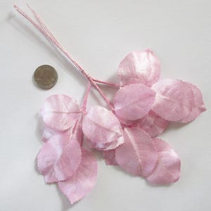 Vintage East Germany Pale Pinkish Lavender Satin Fabric Millinery Leaves 1950s  VL020LAV
