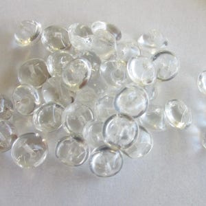 12 Vintage Czech Glass Buttons Handmade Clear Glass Czechoslovakia CB07