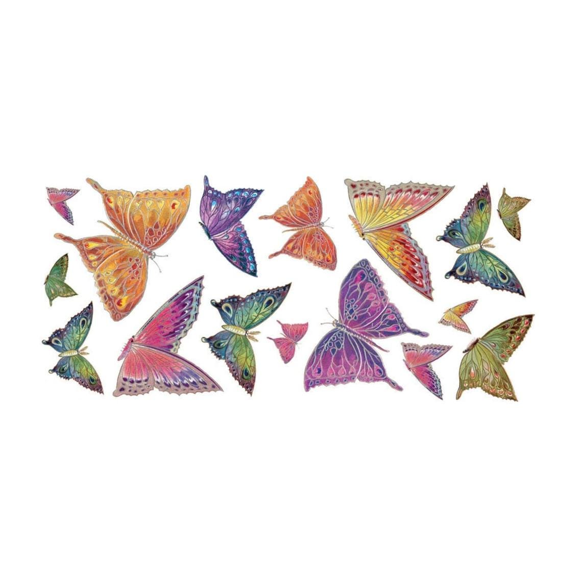 3 Sheets Self Adhesive Butterfly Stickers Each Sheet 3-3/4" by 7-7/8 ...