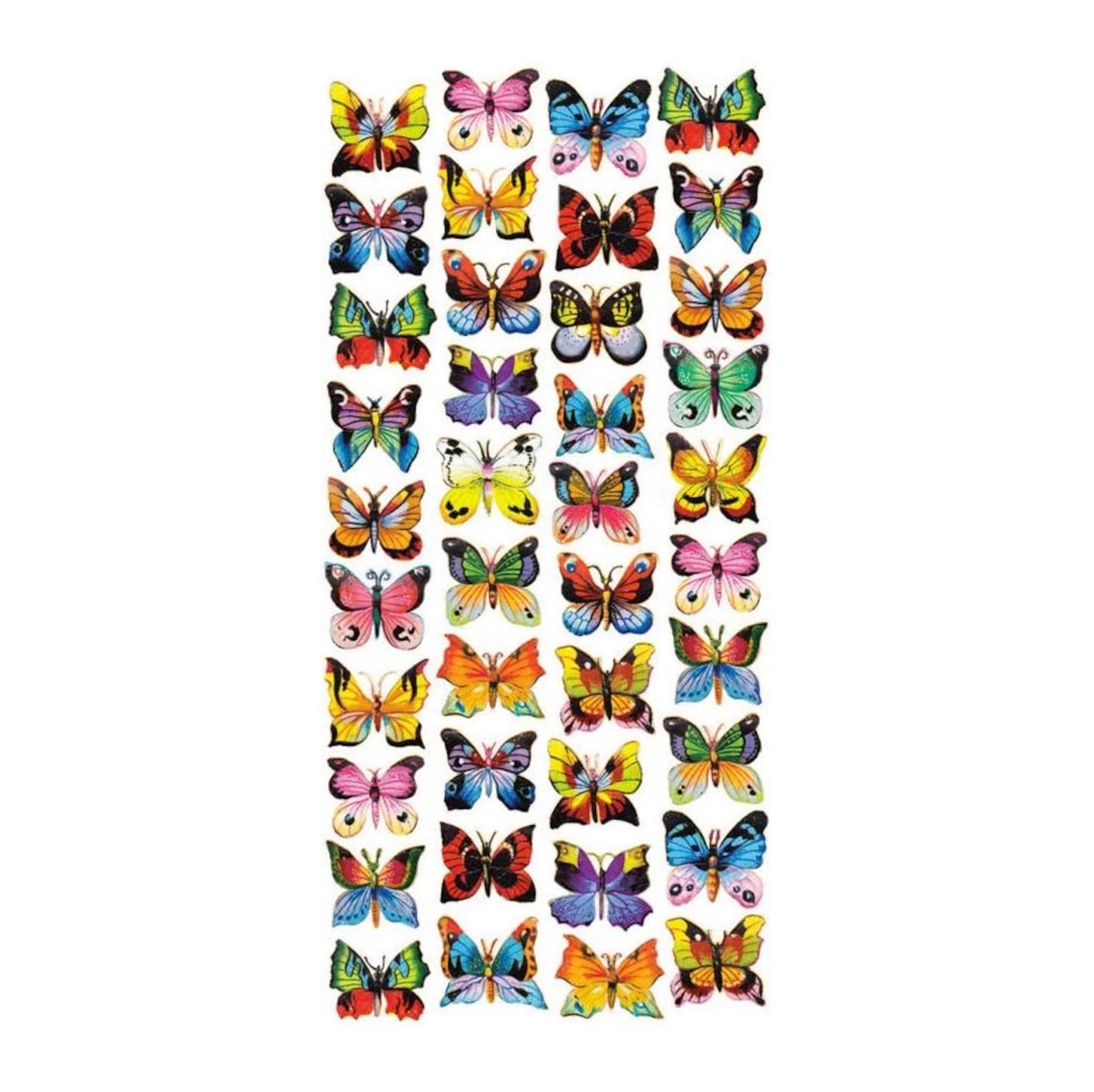 3 Sheets Self Adhesive Petite Butterflies Stickers Each Sheet 3-3/4" by ...