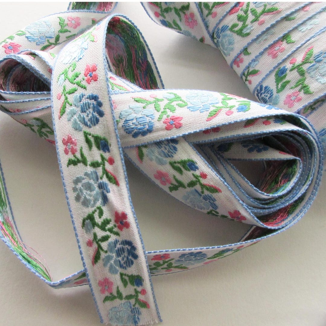 Sewing String Ribbon 3 Yards Floral Jacquard Sewing Ribbon 7/8
