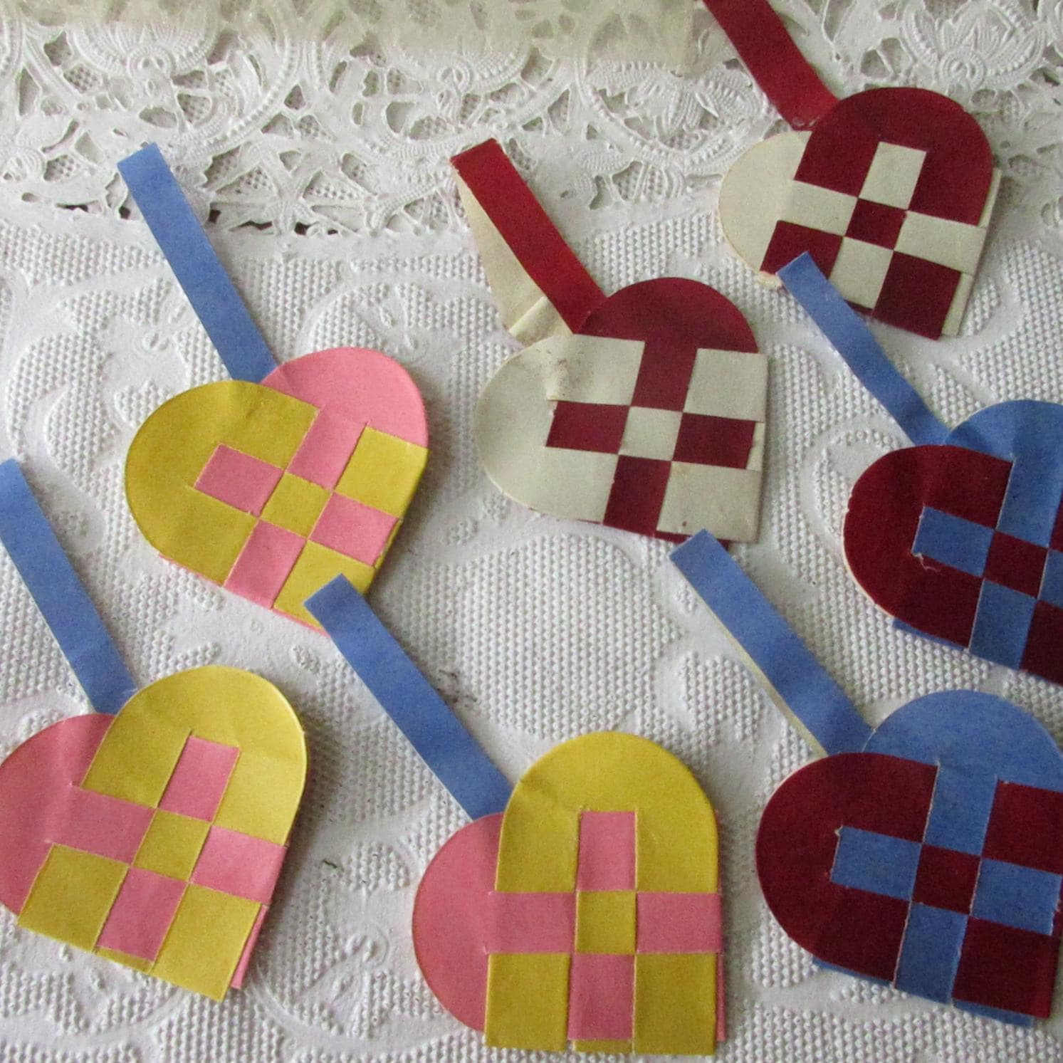 From Denmark 10 Vintage Julehjerter Woven Paper Hearts Christmas ...