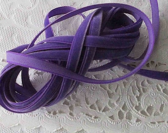 10 Yards Grape Purple Velvet Ribbon Sewing Trim 1/4" Wide