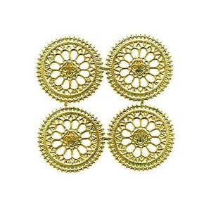 From Germany 4 Dresden Gold Medallions Halos Foil Paper Die Cuts