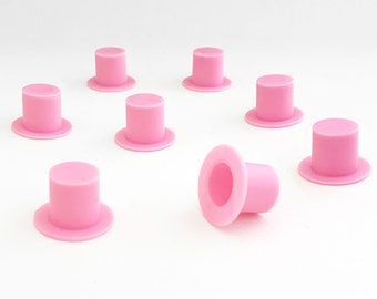 16 Light Pink Miniature Plastic Snowman Top Hats 7/8" x 5/8” HAT-06-PK x2