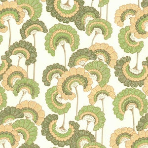 From Italy 2 Sheets Italian Green And Golden Scrolled Flowers Print Paper ~ Rossi IPR341GRx2