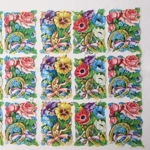 Vintage England Paper Lithographed Die Cut Scraps Floral Out Of Print MLP 824