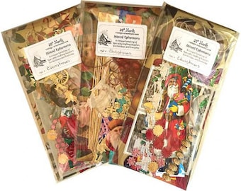 Christmas Ephemera Kit Scraps Dresdens Trims For Card Making Scrapbooking