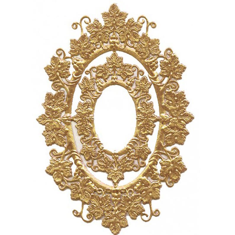 Dresden Frames Germany 2 Antique Gold Foil Oval Die Cuts Etsy