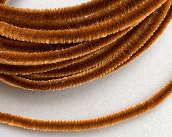 2 Yards Czech 8mm Light Brown Soft Wired Chenille Cording CCD-8-LBR