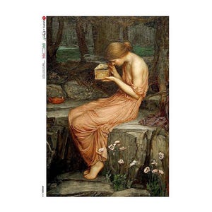 From Italy 2 Sheets Italian Rice Paper Decoupage Pandora's Box RCP-AW-102 x2