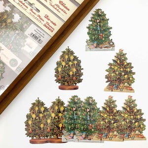 Germany Paper Christmas Scrap Pack Lithographed Loose Decorative Trees ST-7396
