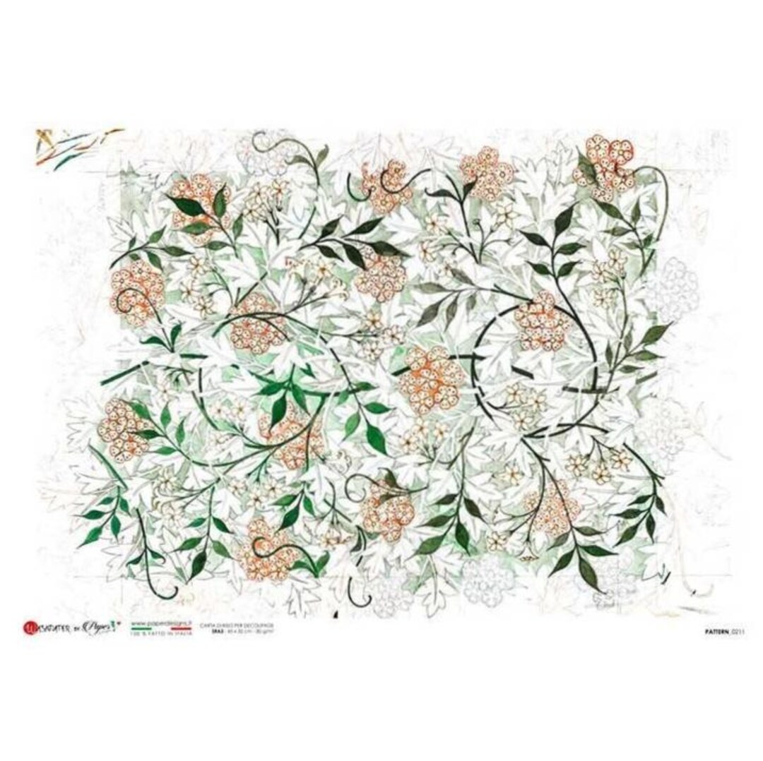 From Italy 2 Sheets Italian Rice Paper Decoupage Floral Pattern RCP-PAT ...