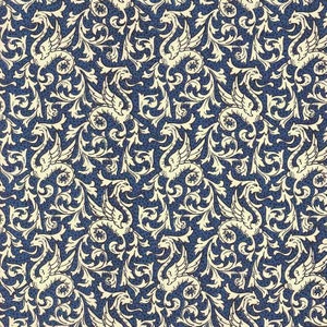 2 Sheets Italian Blue Griffin Dragon Print Italian Paper  ~ Carta Varese Italy  IPV868BL x2