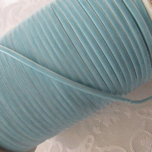 10 Yards Tiny Velvet Ribbon Trim Powder Blue 3mm 1/8&quot; Wide