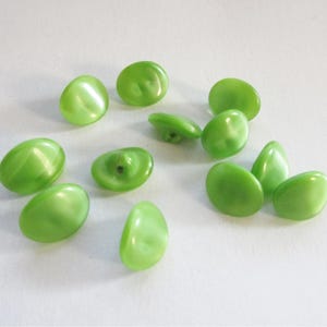 12 Vintage Czech Glass Buttons Handmade Green Glass Czechoslovakia CZ4