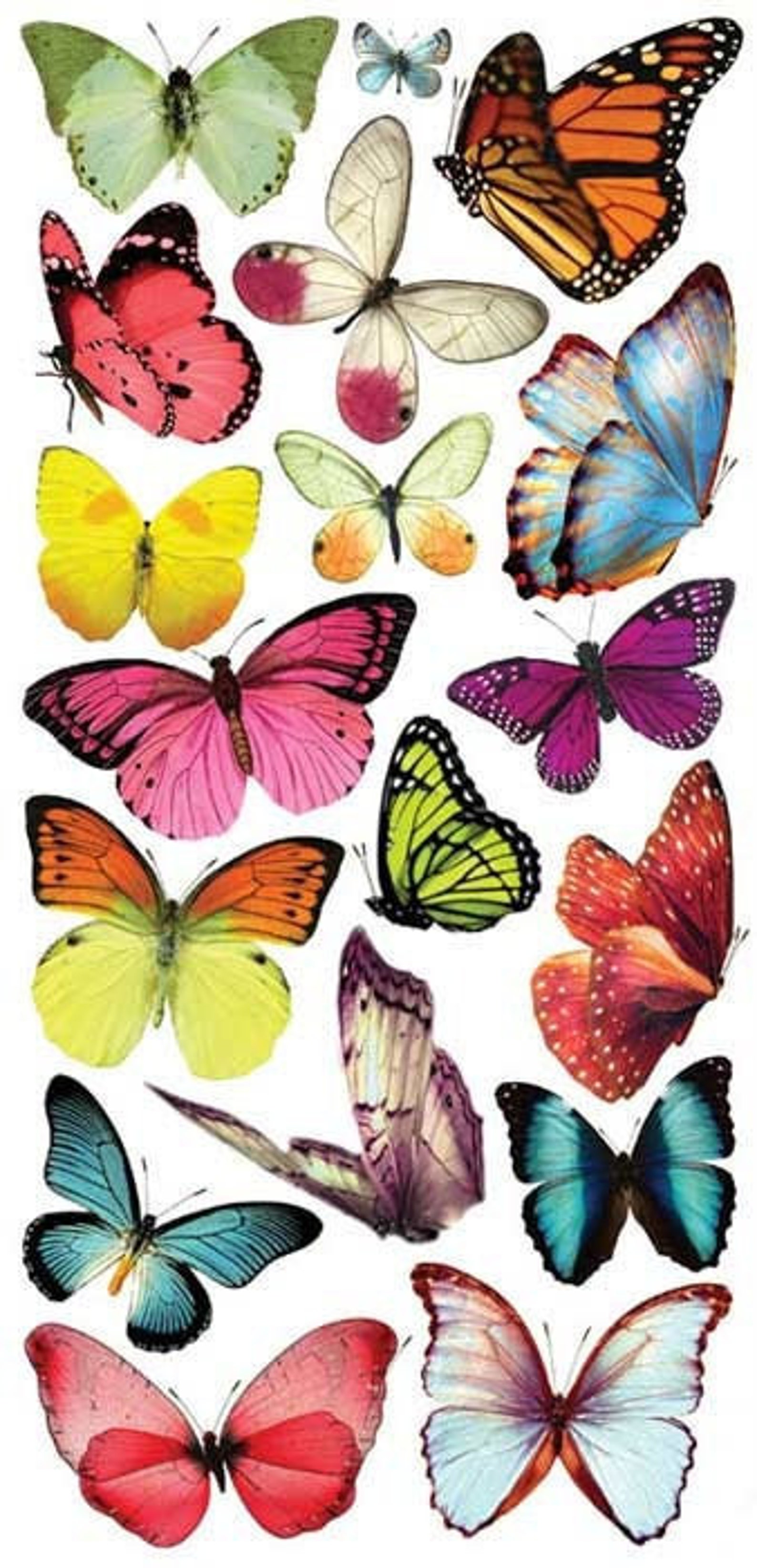 3 Sheets Self Adhesive Butterfly Stickers Colorful Scrapbooking ...
