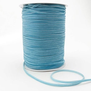 10 Yards Tiny Velvet Ribbon Trim Powder Blue 1/8&quot; Wide