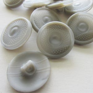 12 Vintage Czech Glass Buttons Handmade Translucent Gray Glass Czechoslovakia NB-20