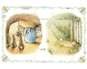 Vintage England Beatrix Potter Die Cut Paper Scraps Peter Rabbit Out Of Print  1835