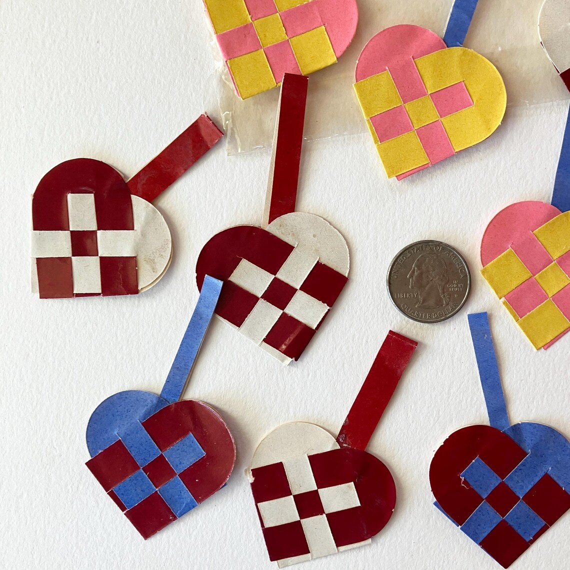 From Denmark 10 Vintage Julehjerter Woven Paper Hearts Christmas ...