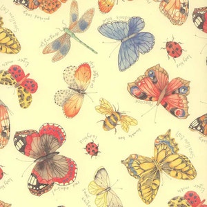 2 Sheets Mixed Butterfly and Insect Print Italian Paper ~ Kartos Italy IPK116 x2