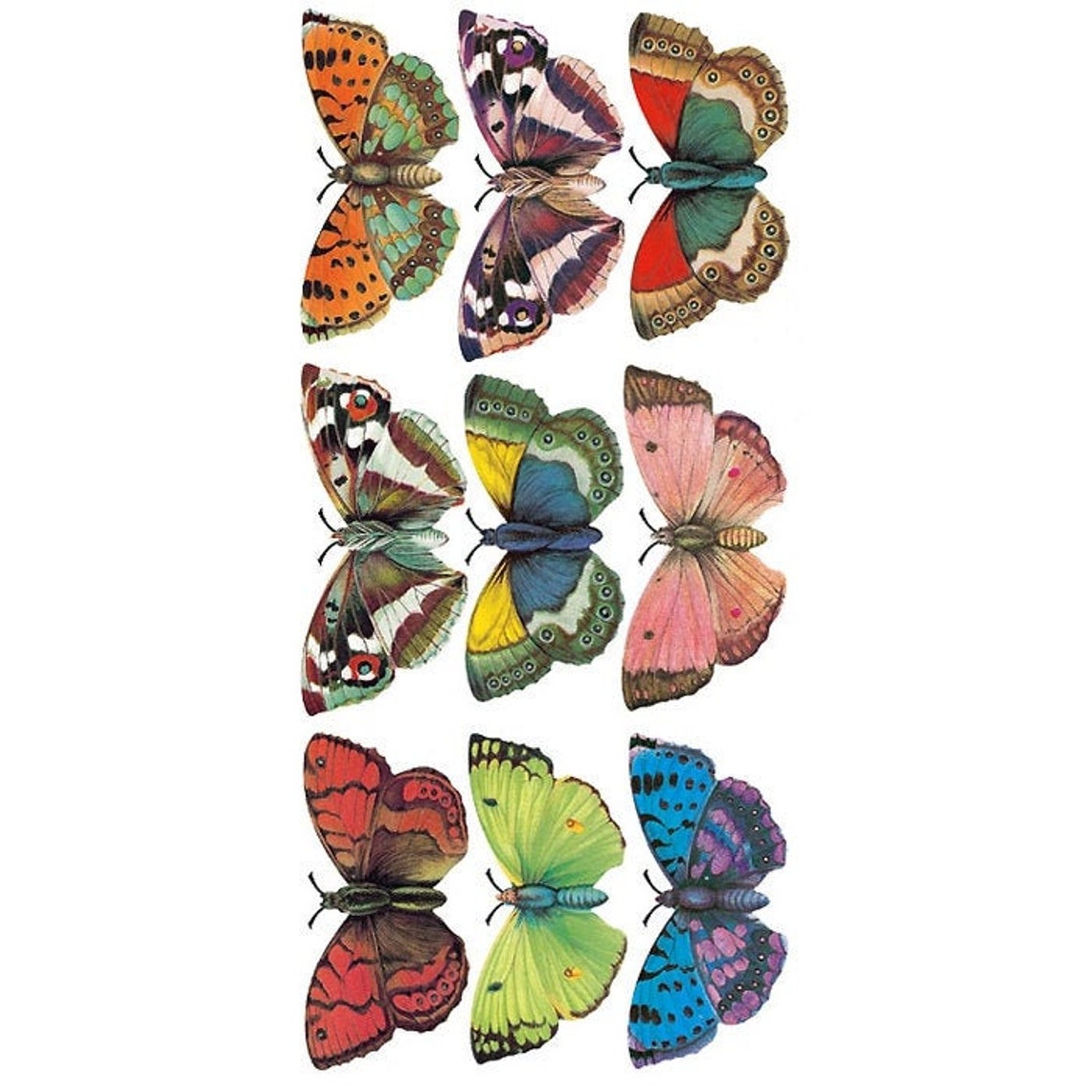 3 Sheets Self Adhesive Butterfly Stickers Colorful Etsy