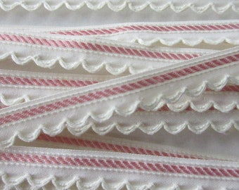 4 Yards Portugal Vintage Cotton Woven Trim Edging Ribbon 3/8" Embroidered Madeira LIS23