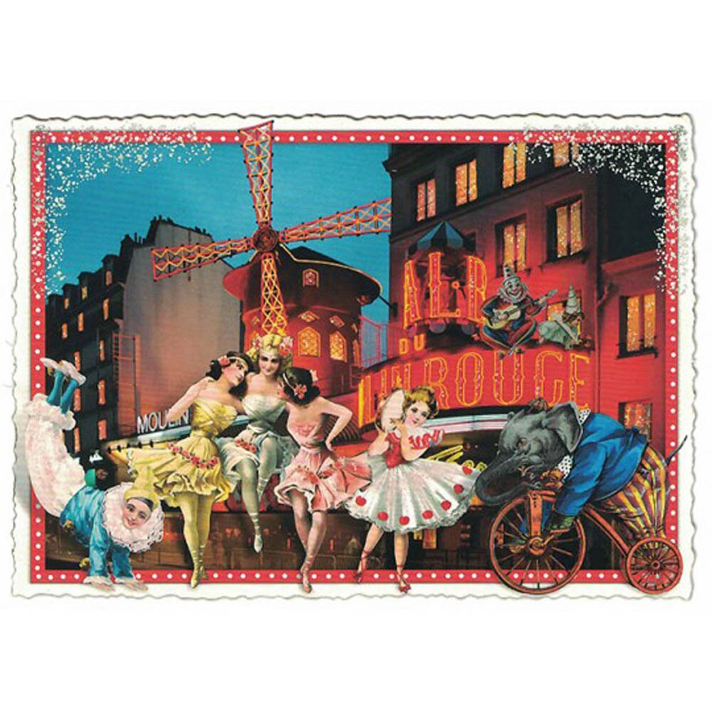 AP152 Vintage French Moulin Rouge Paris Advertisement Poster Card Print A5 
